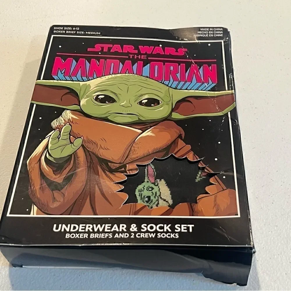 Star Wars The Child Boxer Brief Mens Size MAnd 2 Pair Crew Sock …